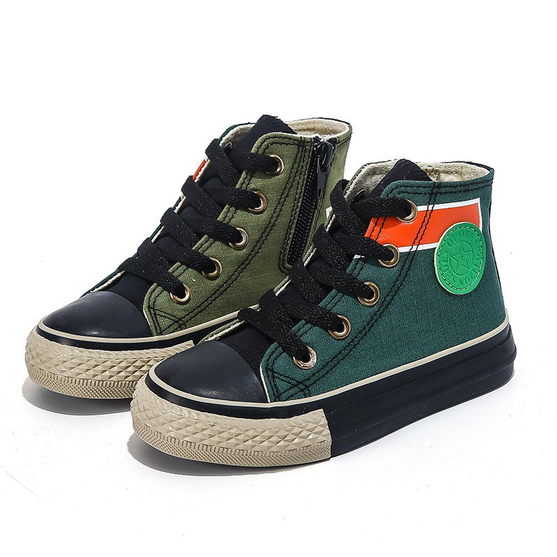 Cloth Color block String Casual Shoes Kid