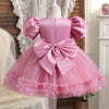 Toddler Girls 9M-5Y Puff Sleeve Bow Mesh Princess Dress