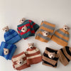 Striped Bear Scarf And Hat Beanie Set Kid Accessories