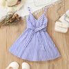 18M-6Y Toddler Girls Sling V-Neck Striped Strap Dresses