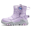 Girls' Snow Boots Fleece-lined Thick Leather Surface Warm