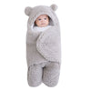 0-6M Solid Color Fleece Sleeping Bag With Ear Style Kid