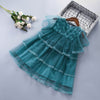 Kids Girls 3-8Y Shorts Sleeve Lace Ruffle Trim Mesh Dresses