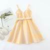 18M-6Y Toddler Girls Sling V-Neck Striped Strap Dresses