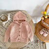 Baby 3-24M Solid Color Pocket Knitted Hooded Sweater Jackets Baby Clothes Knitwear