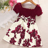 3-7Y Toddler Girls Puff Sleeve Floral Smocked Dresses