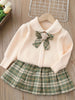 Toddler Girls 18M-6Y Sets Knitted Bowtie Cardigan Sweater Girls Clothes Knitwear