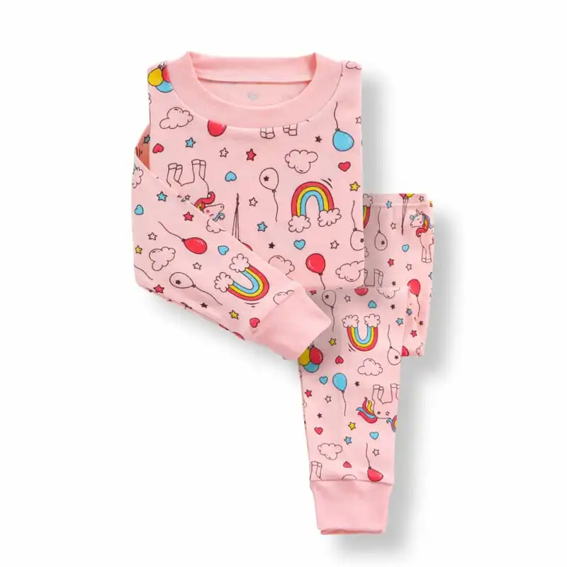 Kids Cute Cartoon Pattern Soft Tops And Pants Set