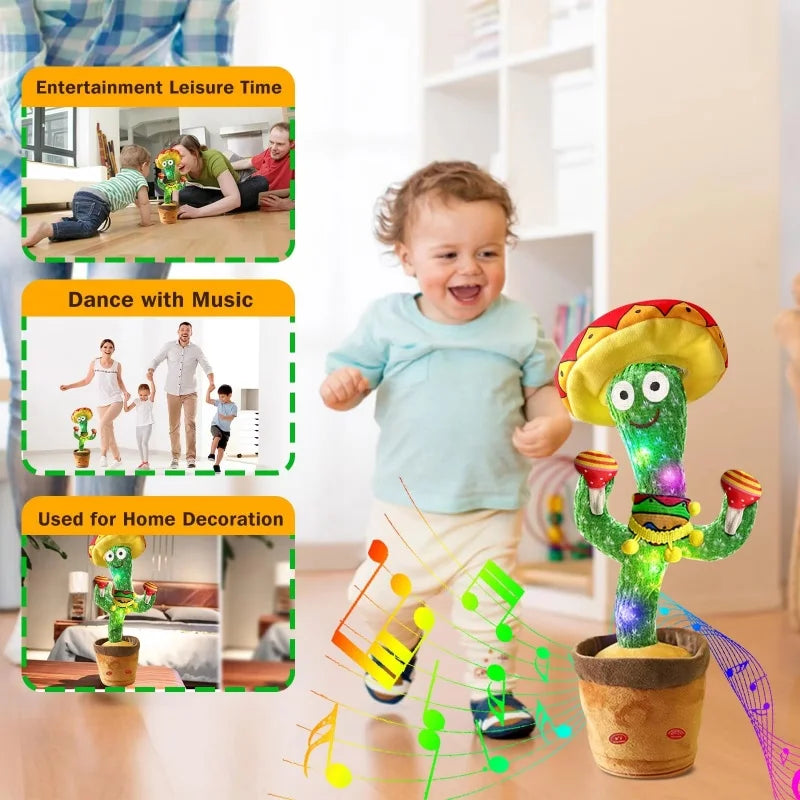 New Dancing Talking Cactus Toy for Baby Toddler Boys Girls Gift Singing Mimicking Cactus Toys Recording Repeating Christmas Gift
