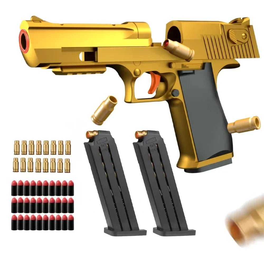 Powerful Desert Eagle Toy Gun Shell EjectionAirsoft Pistol Soft Foam Bullet Outdoor CS Weapon for Boys Girls Shooting Game Gifts