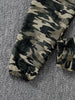 Children's Spring and Autumn Girls' Fashion 3-piece Short Sleeve Hoodie+Knitted Tank Top+Camouflage Pants - Military Green
