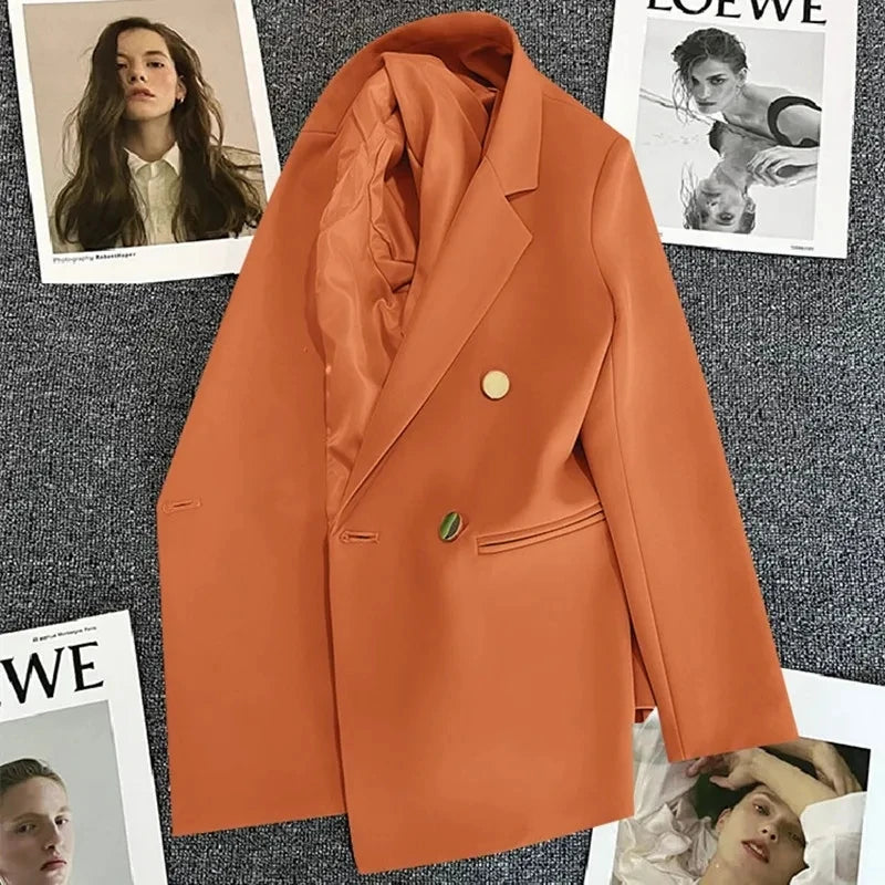 Spring Autumn Women Blazers 2025 New Korean Casual Solid Suit Women Jacket Fashion Office Blazer Female Coats Outerwear