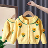Kids Blue Sweater for Girl Autumn Winter Knitted Cardigan Sweater Snow White Girls Cardigan Jacket Coat Cotton Children Jumper