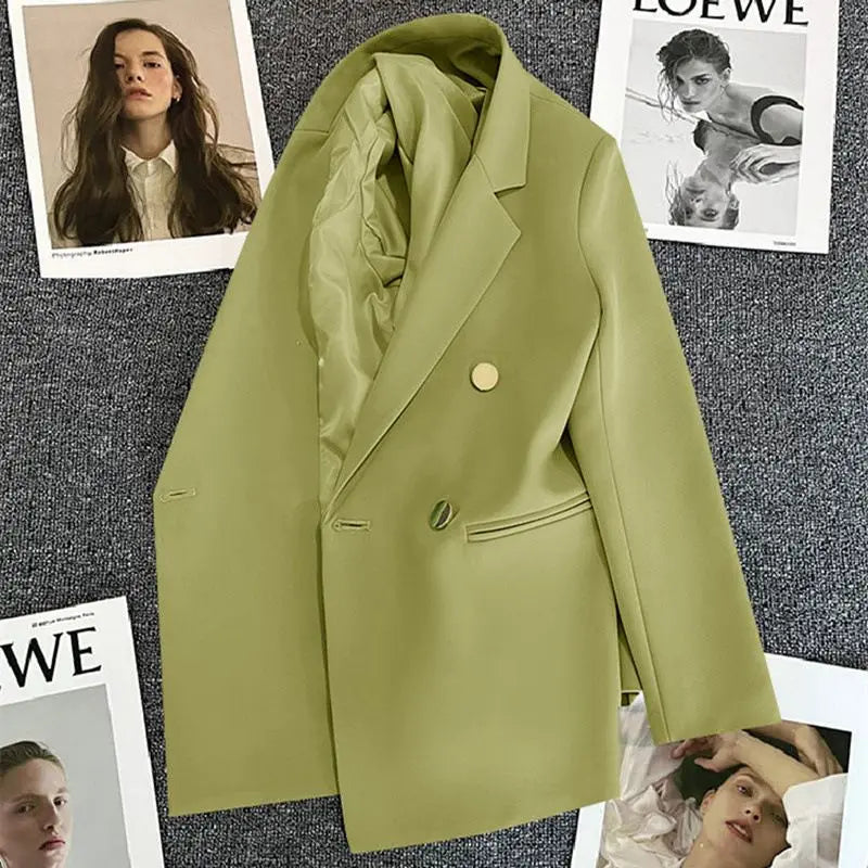 Spring Autumn Women Blazers 2025 New Korean Casual Solid Suit Women Jacket Fashion Office Blazer Female Coats Outerwear