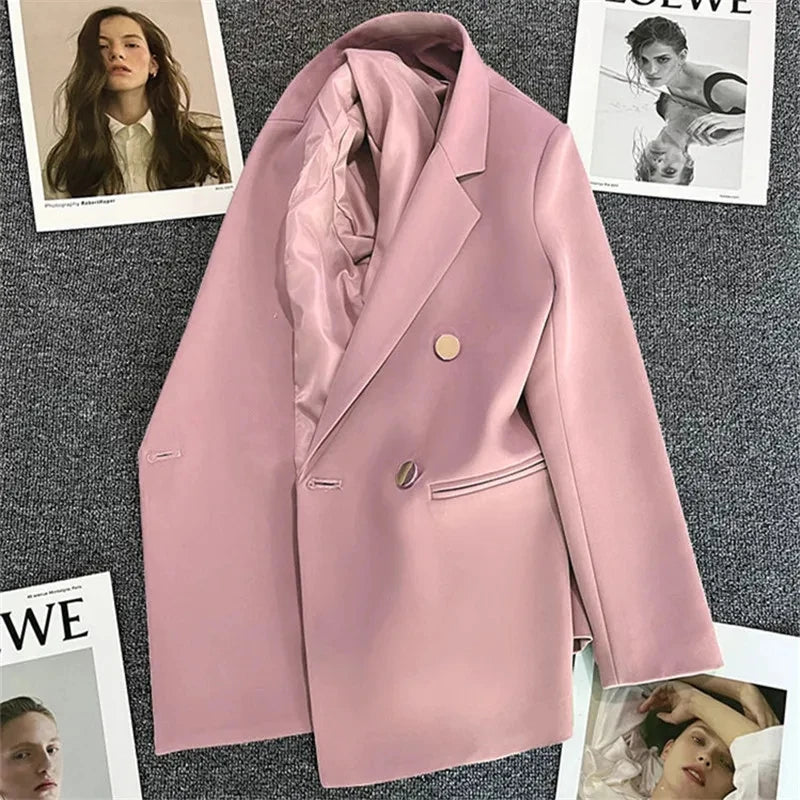 Spring Autumn Women Blazers 2025 New Korean Casual Solid Suit Women Jacket Fashion Office Blazer Female Coats Outerwear