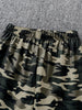 Children's Spring and Autumn Girls' Fashion 3-piece Short Sleeve Hoodie+Knitted Tank Top+Camouflage Pants - Military Green