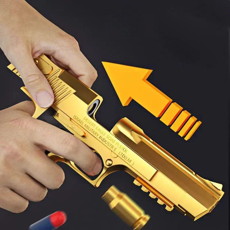 Powerful Desert Eagle Toy Gun Shell EjectionAirsoft Pistol Soft Foam Bullet Outdoor CS Weapon for Boys Girls Shooting Game Gifts