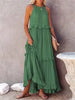 Women's Spring Summer New Collection Solid Color Vacation Style Fashionable Ruffle Edge Long Skirt Large Display Beach Skirt