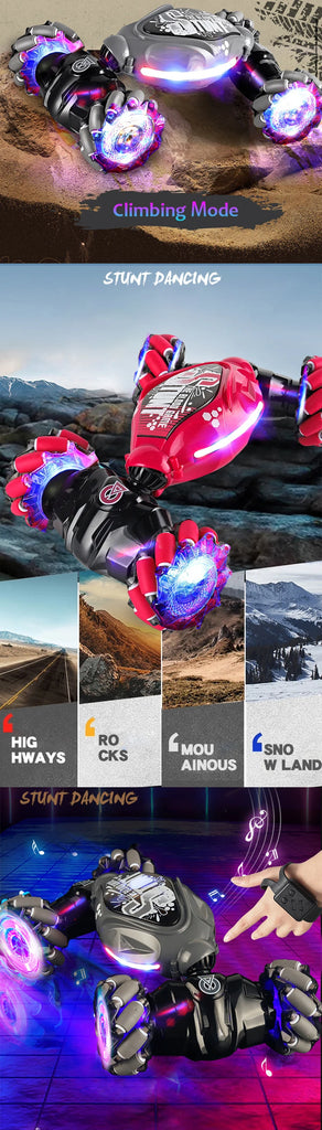 4WD Stunt Drift Car LED Electric Cars 2.4G Gesture Induction Deformation Twist Remote Controlled Car Electronic Kids Toys Gifts