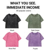 Womans Cotton Crop Tees Trend O-Neck Distressed Washed T-Shirts West Coast Usa North Carolina Prints Short Sleeve Street Clothes
