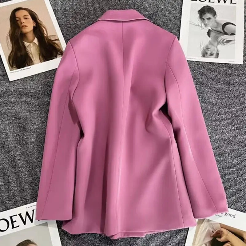 Spring Autumn Women Blazers 2025 New Korean Casual Solid Suit Women Jacket Fashion Office Blazer Female Coats Outerwear