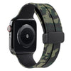 3 PCS Magnetic Clasp Camouflage Silicone Watch Band For Apple Watch Series 8&7 41mm / SE 2&6&SE&5&4 40mm / 3&2&1 38mm(Camouflage Army Green, Camouflage Khaki, Camouflage Blue)