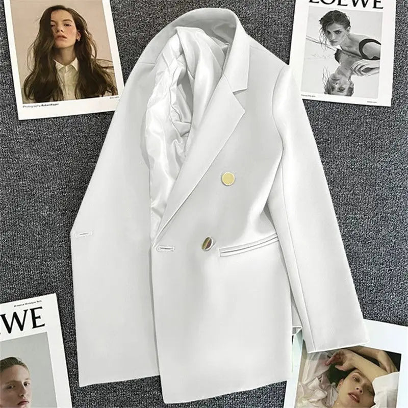 Spring Autumn Women Blazers 2025 New Korean Casual Solid Suit Women Jacket Fashion Office Blazer Female Coats Outerwear
