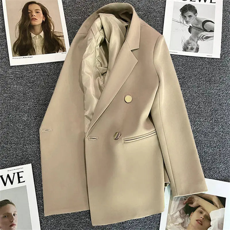 Spring Autumn Women Blazers 2025 New Korean Casual Solid Suit Women Jacket Fashion Office Blazer Female Coats Outerwear