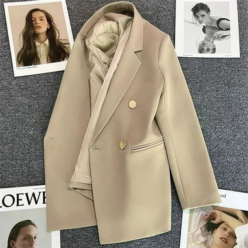 Spring Autumn Women Blazers 2025 New Korean Casual Solid Suit Women Jacket Fashion Office Blazer Female Coats Outerwear