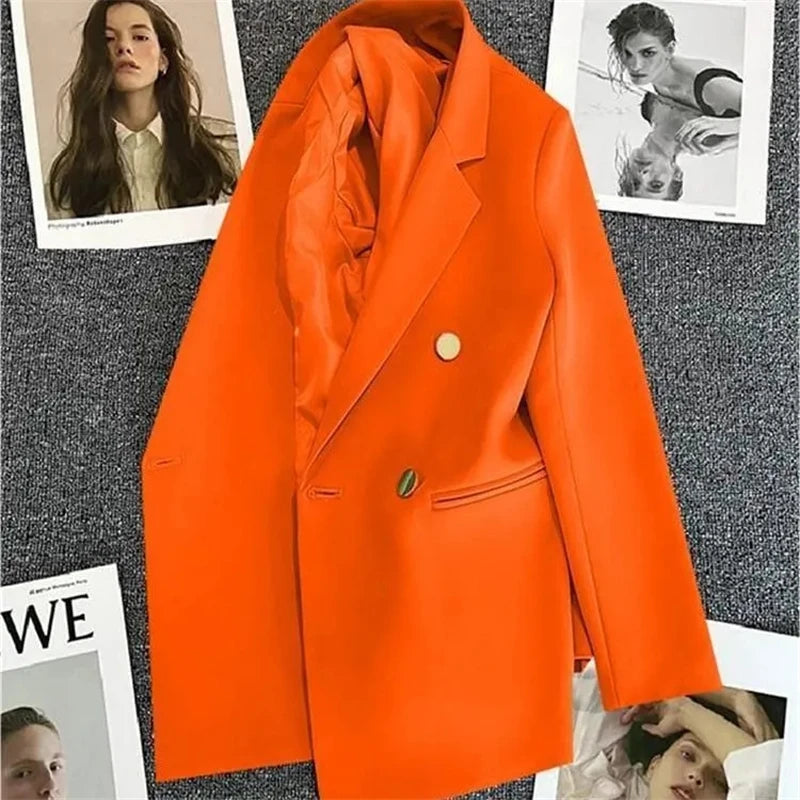 Spring Autumn Women Blazers 2025 New Korean Casual Solid Suit Women Jacket Fashion Office Blazer Female Coats Outerwear