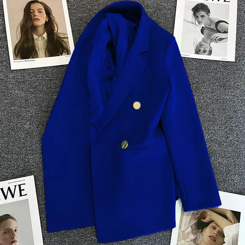 Spring Autumn Women Blazers 2025 New Korean Casual Solid Suit Women Jacket Fashion Office Blazer Female Coats Outerwear