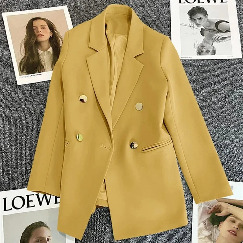 Spring Autumn Women Blazers 2025 New Korean Casual Solid Suit Women Jacket Fashion Office Blazer Female Coats Outerwear