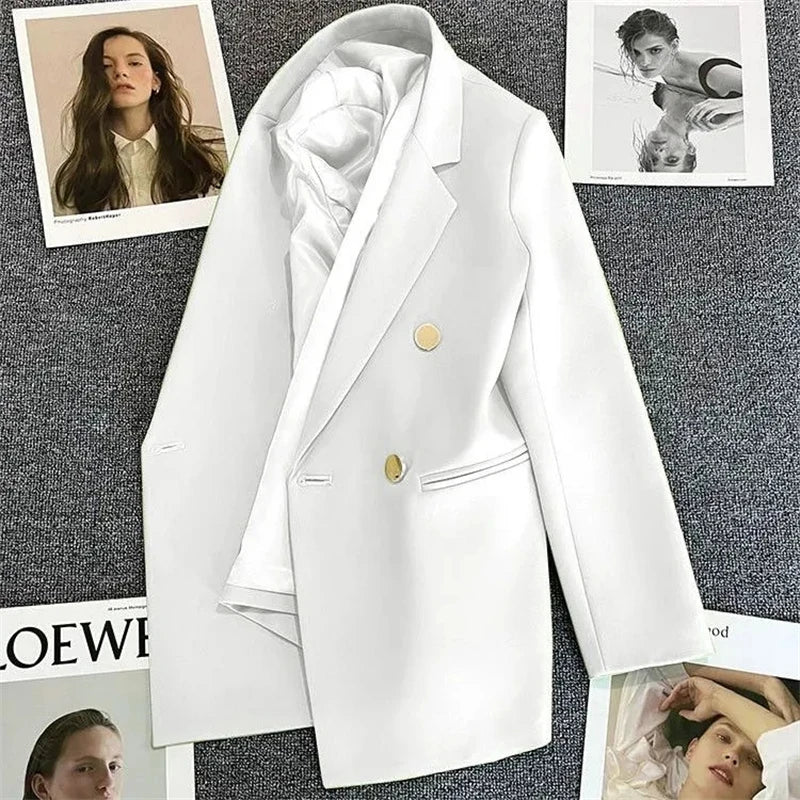Spring Autumn Women Blazers 2025 New Korean Casual Solid Suit Women Jacket Fashion Office Blazer Female Coats Outerwear