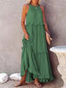 Women's Spring Summer New Collection Solid Color Vacation Style Fashionable Ruffle Edge Long Skirt Large Display Beach Skirt