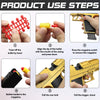 Continuous Shot Mechanical Auto Desert Eagle Airsoft Toy Gun Ejecting Shells Soft Bullets Kids Outdoor Target Game