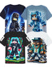 Cool cartoon print 4-piece T-shirt for boys