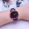 Luxury Mesh Ladies Clock Magnet Buckle Starry Diamond Geometric Quartz Wristwatch Women Watches