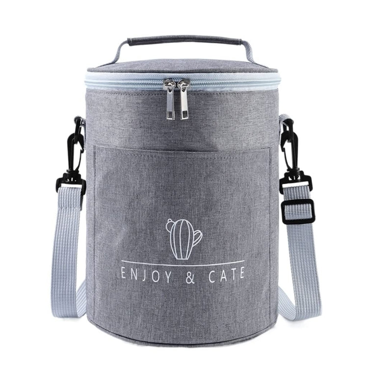 Round Lunch Bag Insulated Lunch Box Foldable & Portable Lunch Tote L