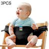 3PCS Chair Portable Seat Dining Lunch Chair Seat Safety Belt Stretch Wrap Feeding Chair Harness Seat Booster