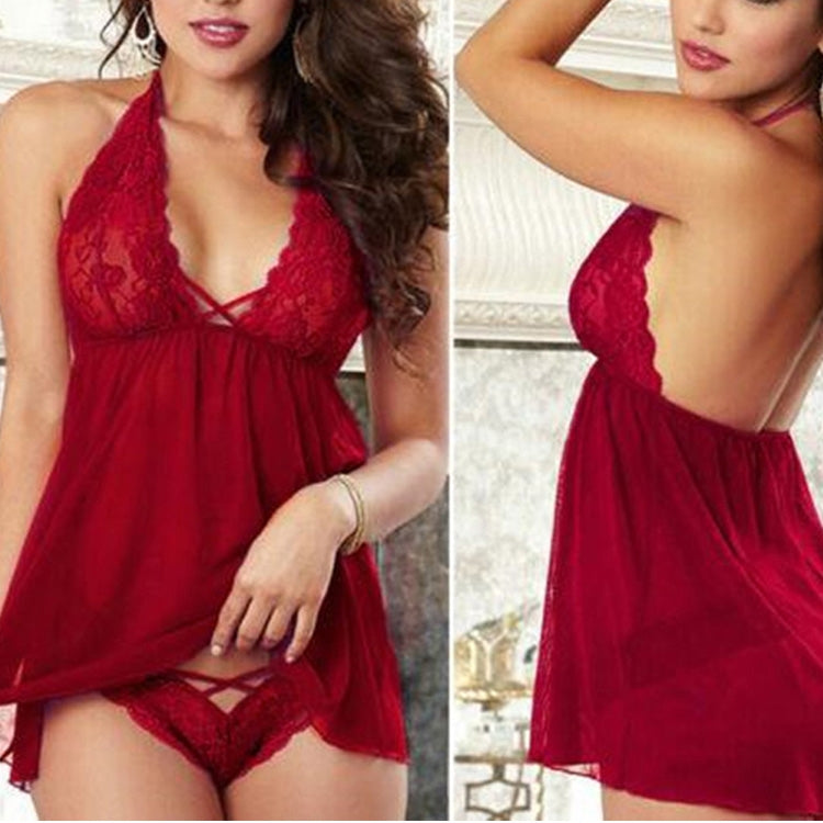 Women Sexy Lingerie Lace Babydoll Chemise Porno Petticoat,