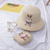 Children Sun Hat Straw Hat Beach Hat & Bag Set