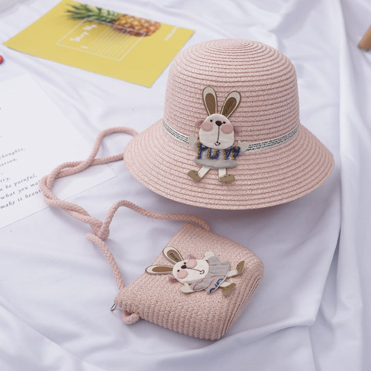 Children Sun Hat Straw Hat Beach Hat & Bag Set