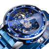 Winner Leisure Skeleton Diamond Luminous Pointer Watch Men Manual Mechanical Watch