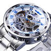 Winner Leisure Skeleton Diamond Luminous Pointer Watch Men Manual Mechanical Watch