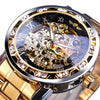 Winner Leisure Skeleton Diamond Luminous Pointer Watch Men Manual Mechanical Watch