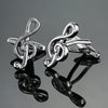 2 pairs Brass Music Series Instrument Note Cufflinks, Color: Gold Treble Symbol