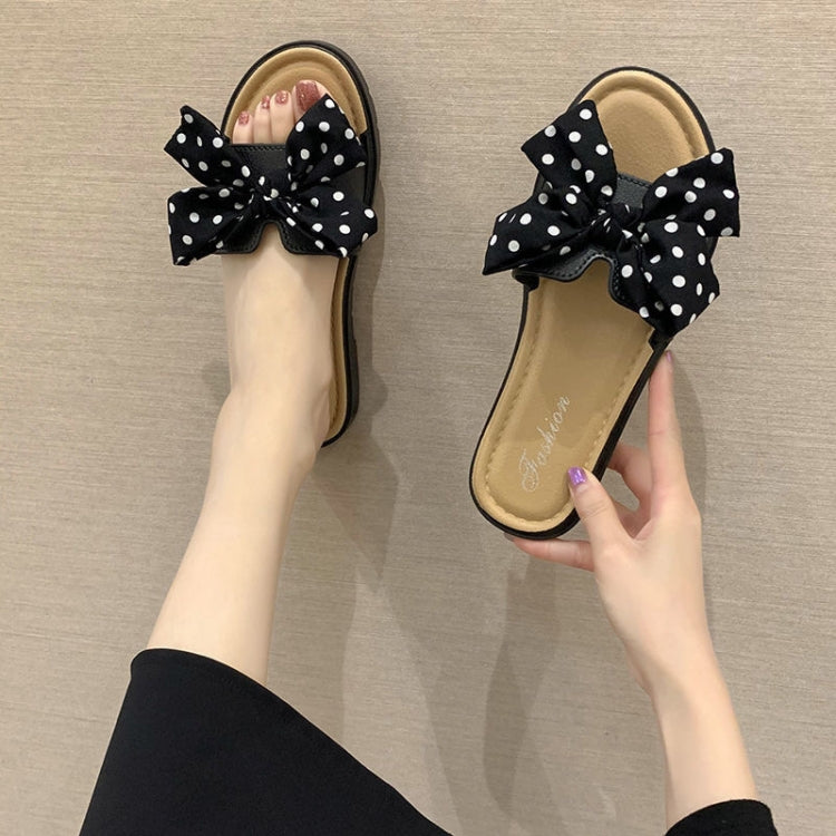 Summer Bowknot Outerwear Slippers Beach Flat Sandals,