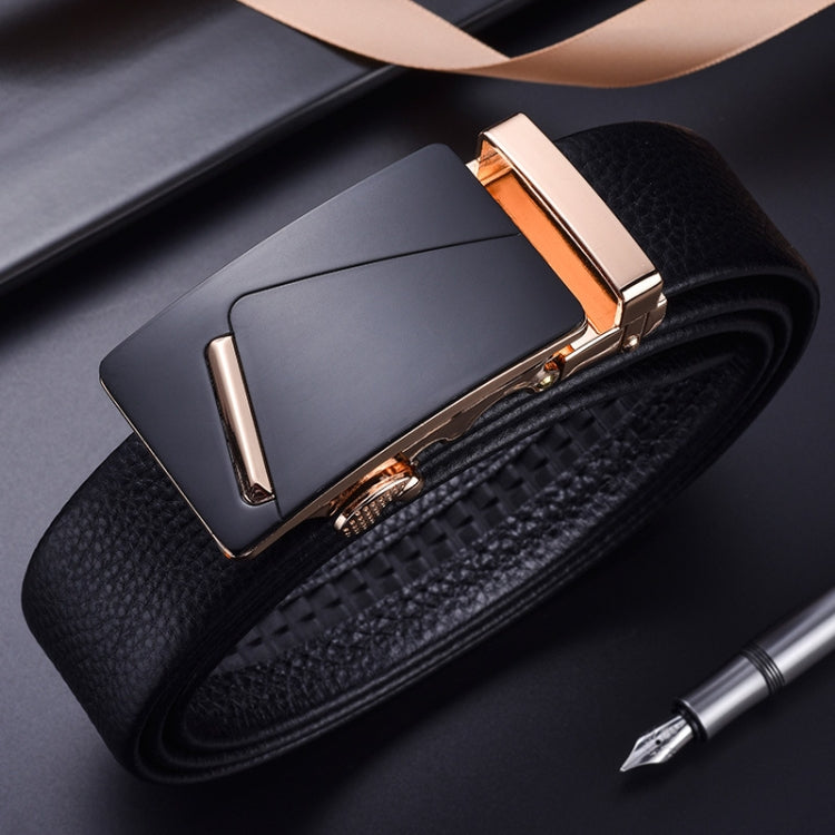 115cm Men Leather Automatic Buckle Belt Business Style Waist Band