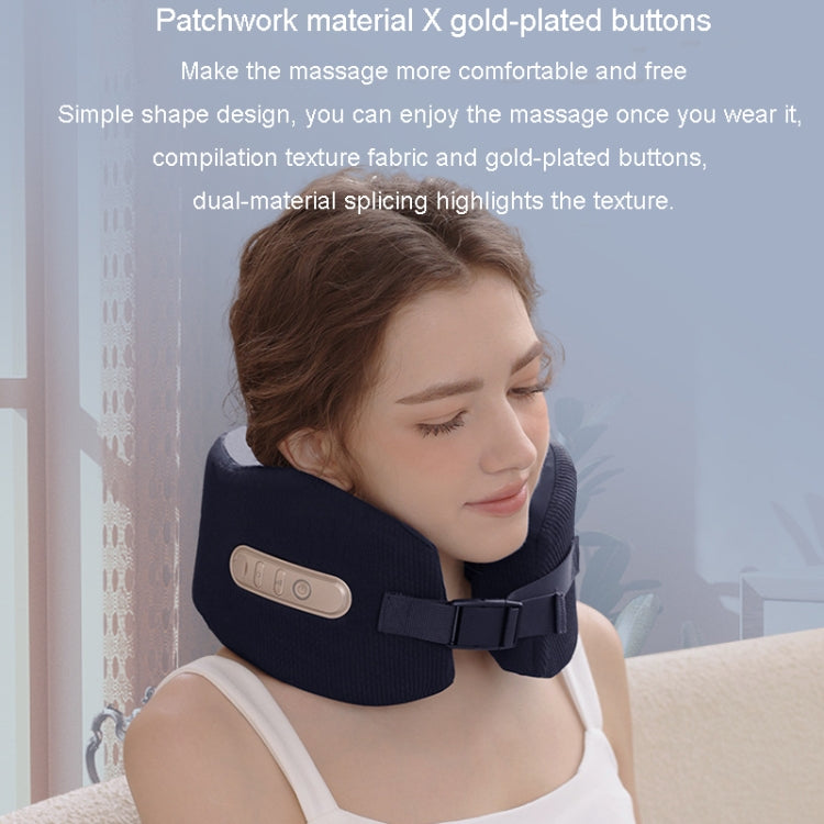 Neck Massager U-Shape Hot Compress Shoulder And Neck Massage Pillow(Navy)