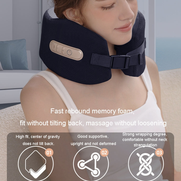 Neck Massager U-Shape Hot Compress Shoulder And Neck Massage Pillow(Navy)